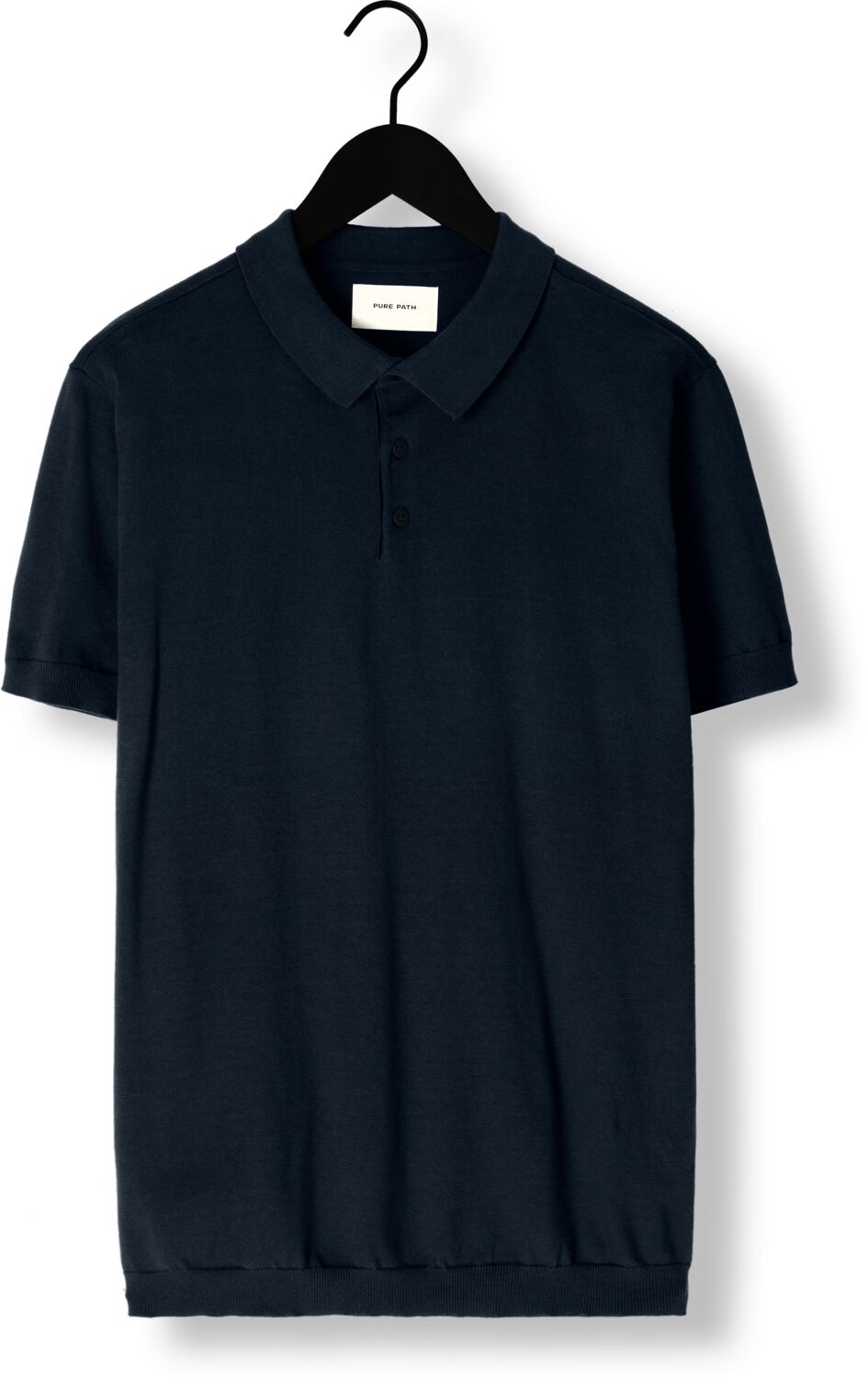 PURE PATH Heren Polo's & T-shirts Knit Polo With Chestprint Donkerblauw