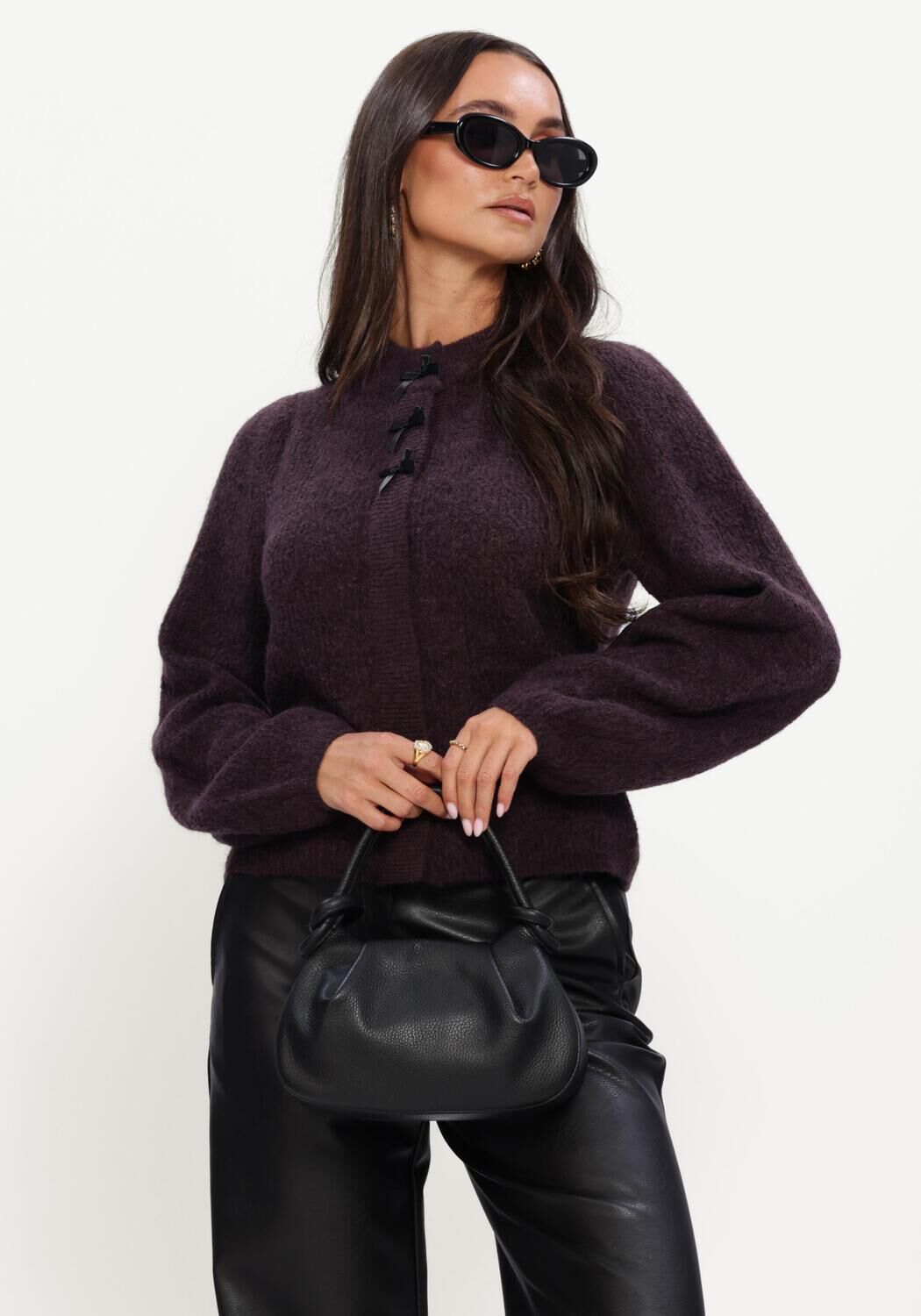 Y.A.S. YAS Dames Truien & Vesten Yasbonso Ls Knit Cardigan Paars