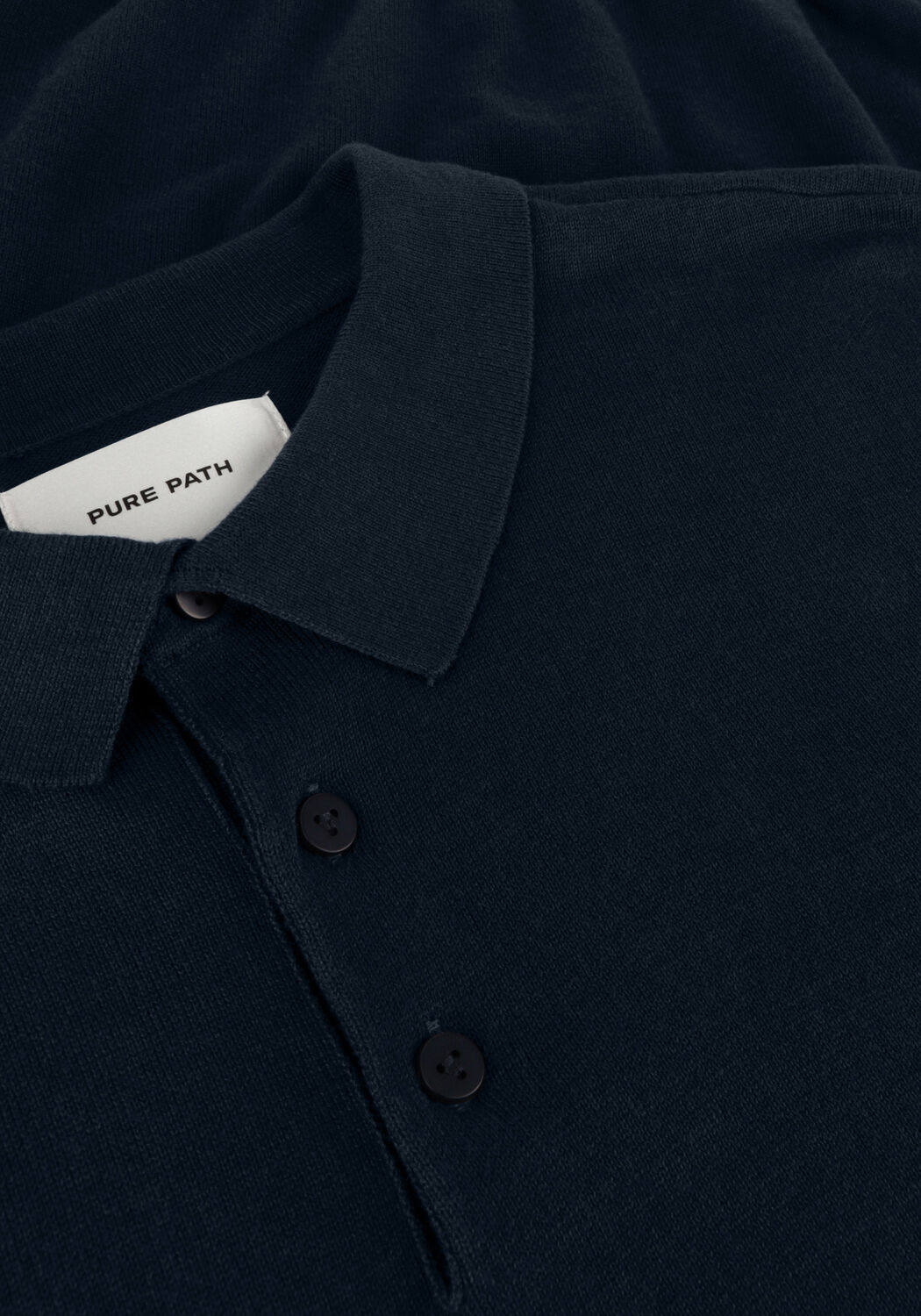 Donkerblauwe PURE PATH Polo KNIT POLO WITH CHESTPRINT - large