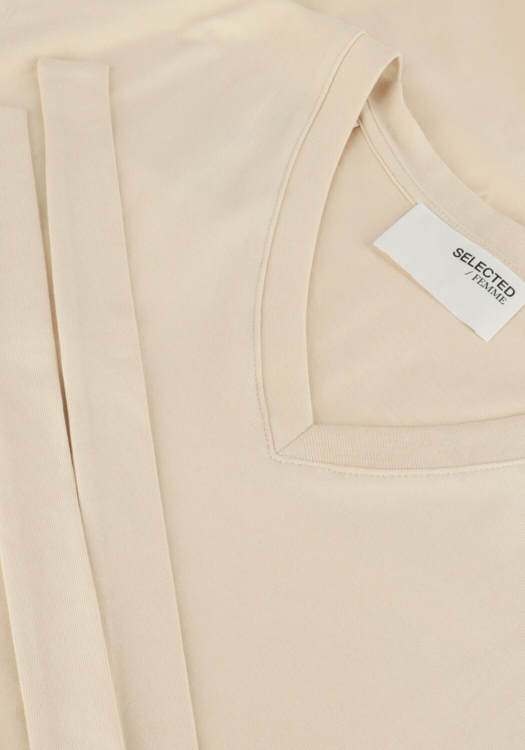 Beige SELECTED WOMEN Maxi jurk SLFESSENTIAL SL V-NECK ANKLE DRESS NOOS - large