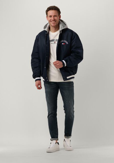 Donkerblauwe TOMMY JEANS Jack TJM GRAPHIC SATIN BOMBER JACKET - large
