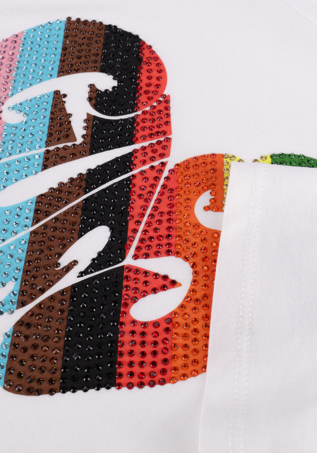 Witte GUESS T-shirt SS RAINBOW STREET TEE - large