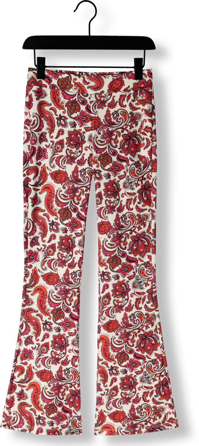 NIK&NIK flared broek met paisleyprint oranje fuchsia wit Meisjes Polyester 152