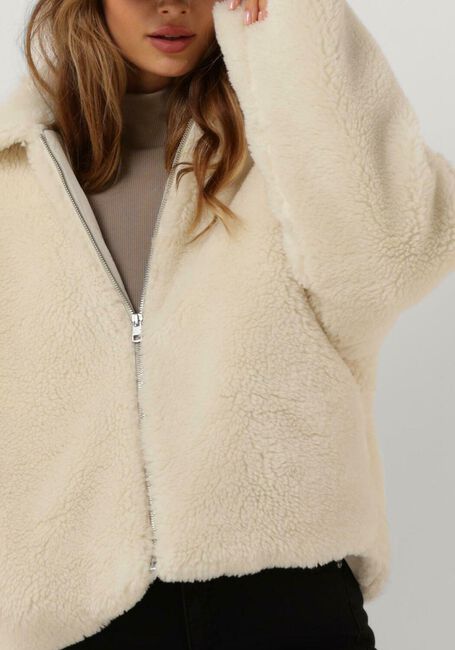 Ecru CALVIN KLEIN Teddy jas BACK CK SHERPA SHORT JACKET - large