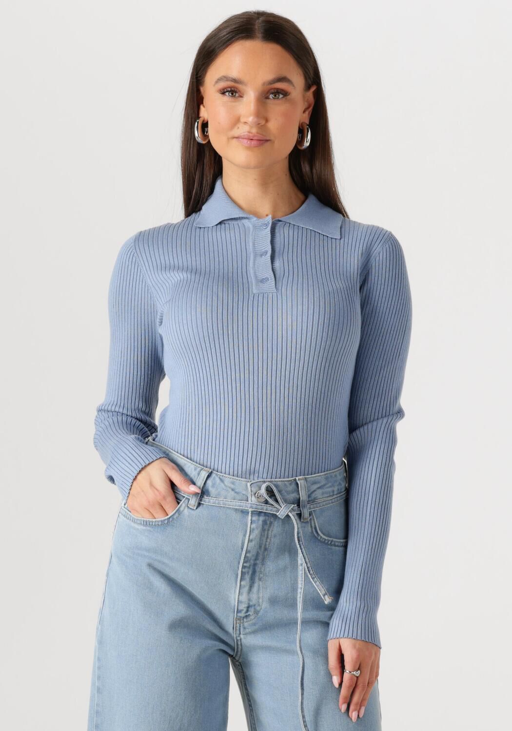 ENVII Dames Tops & T-shirts Enluna Ls Knit 7231 Lichtblauw
