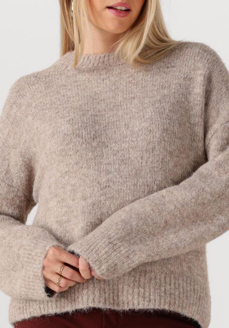 Beige OBJECT Trui OBJSAGGIA LS LO PULLOVER - large