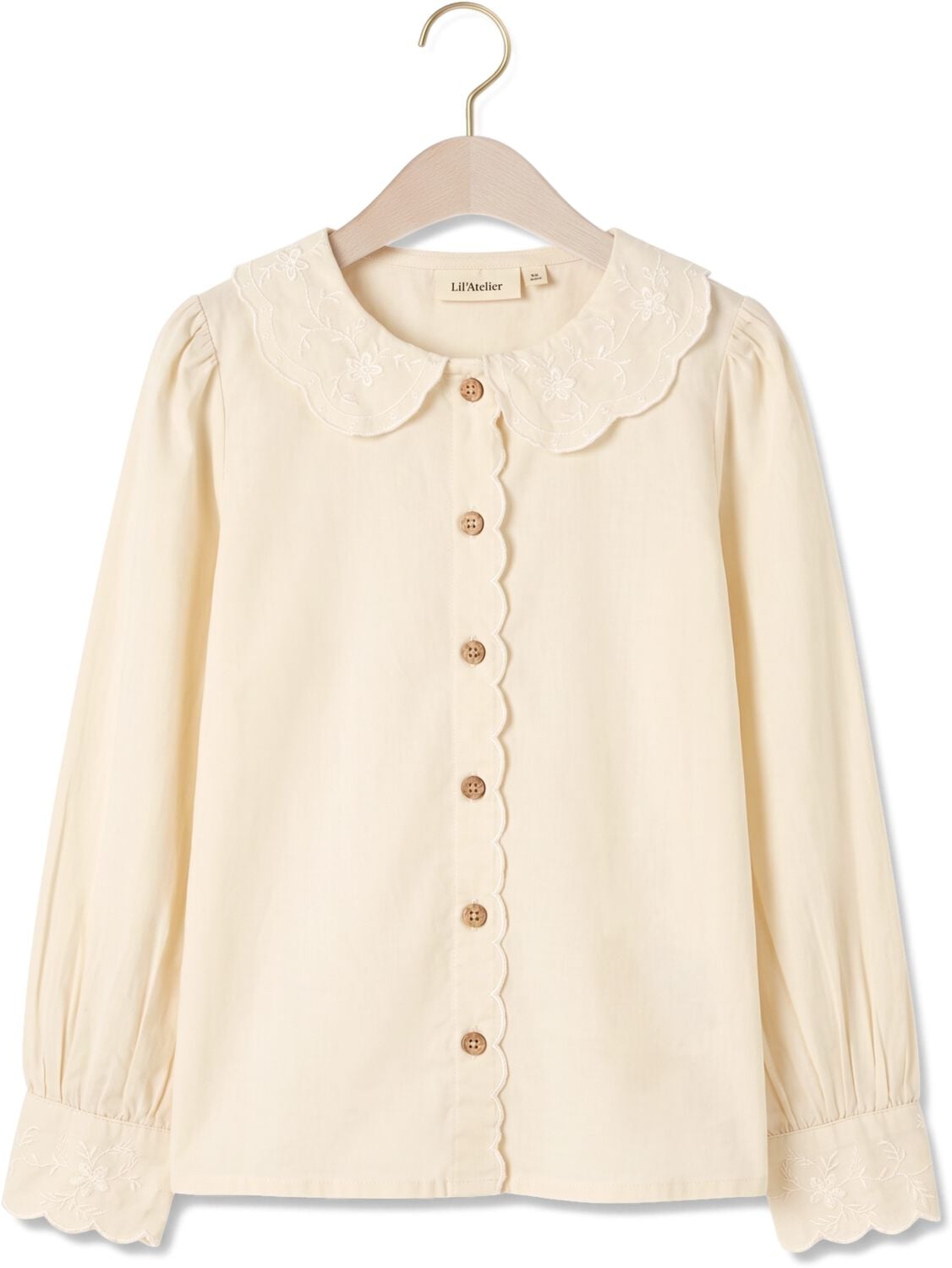 LIL' ATELIER Meisjes Blouses Nmfola Ls Loose Shirt Lil Beige