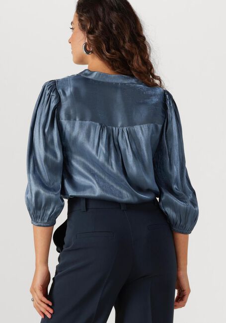 Blauwe JANSEN AMSTERDAM Blouses BO BLOUSE SQL 782 3/4 PUFF SLEEVE - large