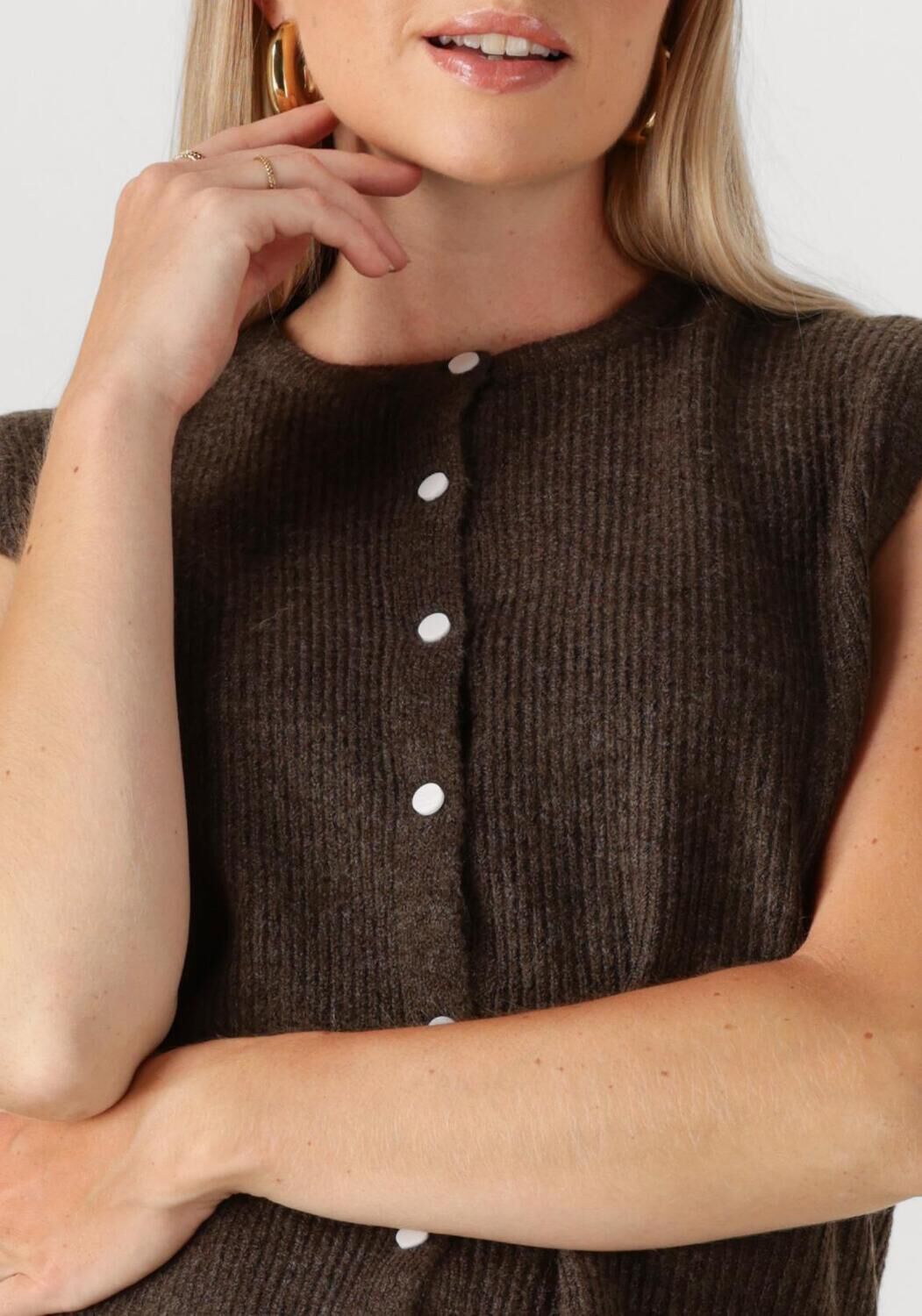 NEO NOIR Dames Truien & Vesten Everest Knit Vest Bruin