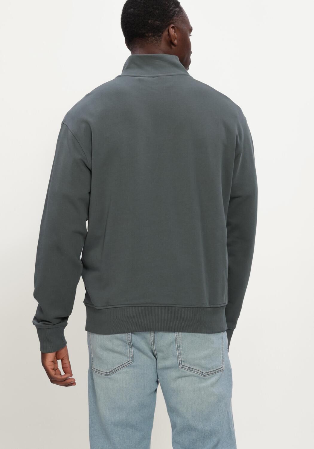 Groene BOSS ORANGE Trui ZE SMALLZIP - large