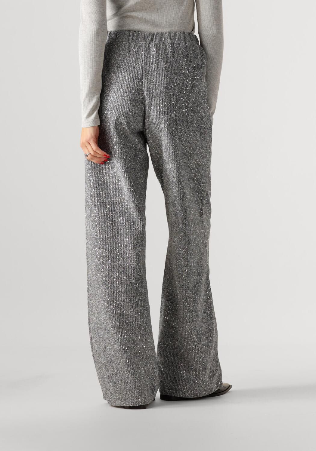 ALIX THE LABEL Dames Broeken Ladies Woven Sequin Pant Grijs