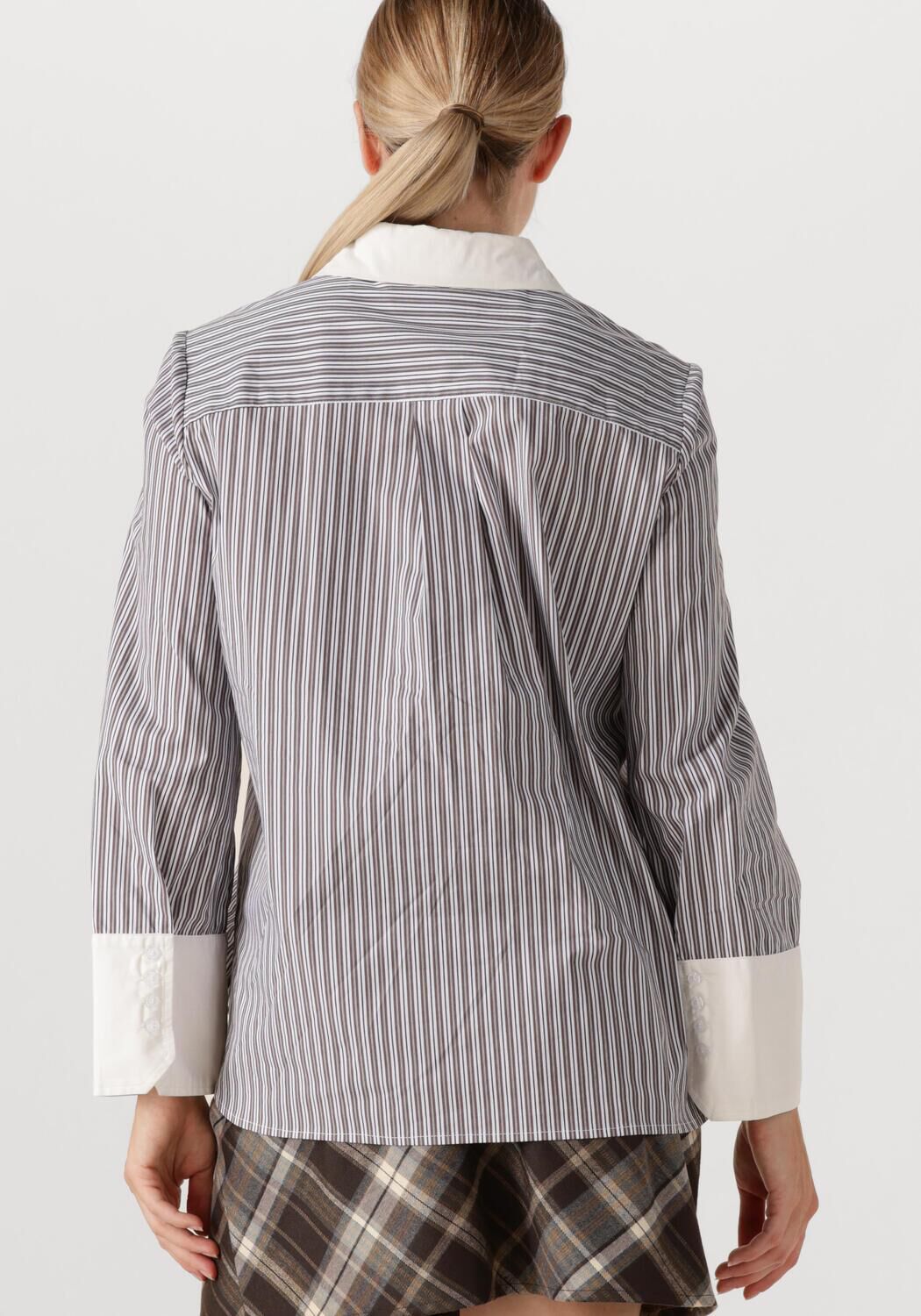 NEO NOIR Dames Blouses Dranila Stripe Shirt Bruin