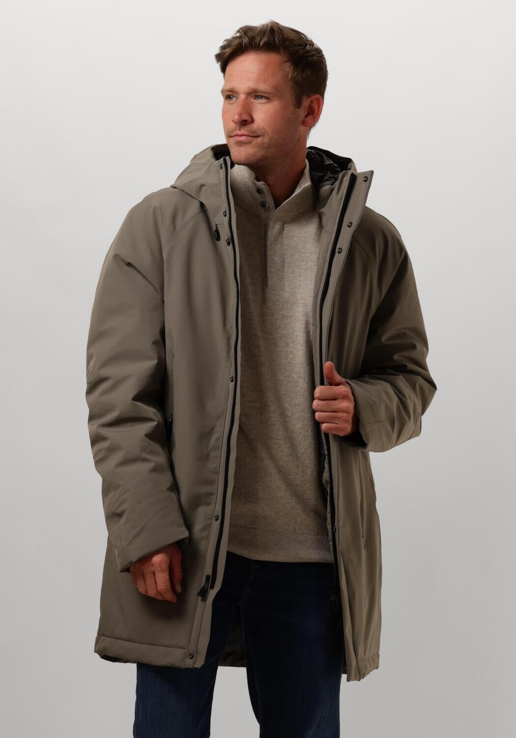 Krakatau Reflecterende winterparka met verstelbare capuchon Green Heren
