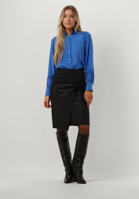 Zwarte JANSEN AMSTERDAM Midirok CS675 SKIRT KNEELENGTH WITH KNOT AND OVERLAP - large