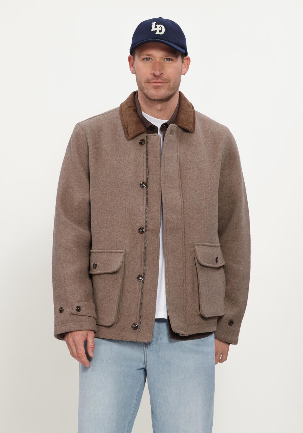 LES DEUX Heren Jassen Melange Wool Jacket Zand