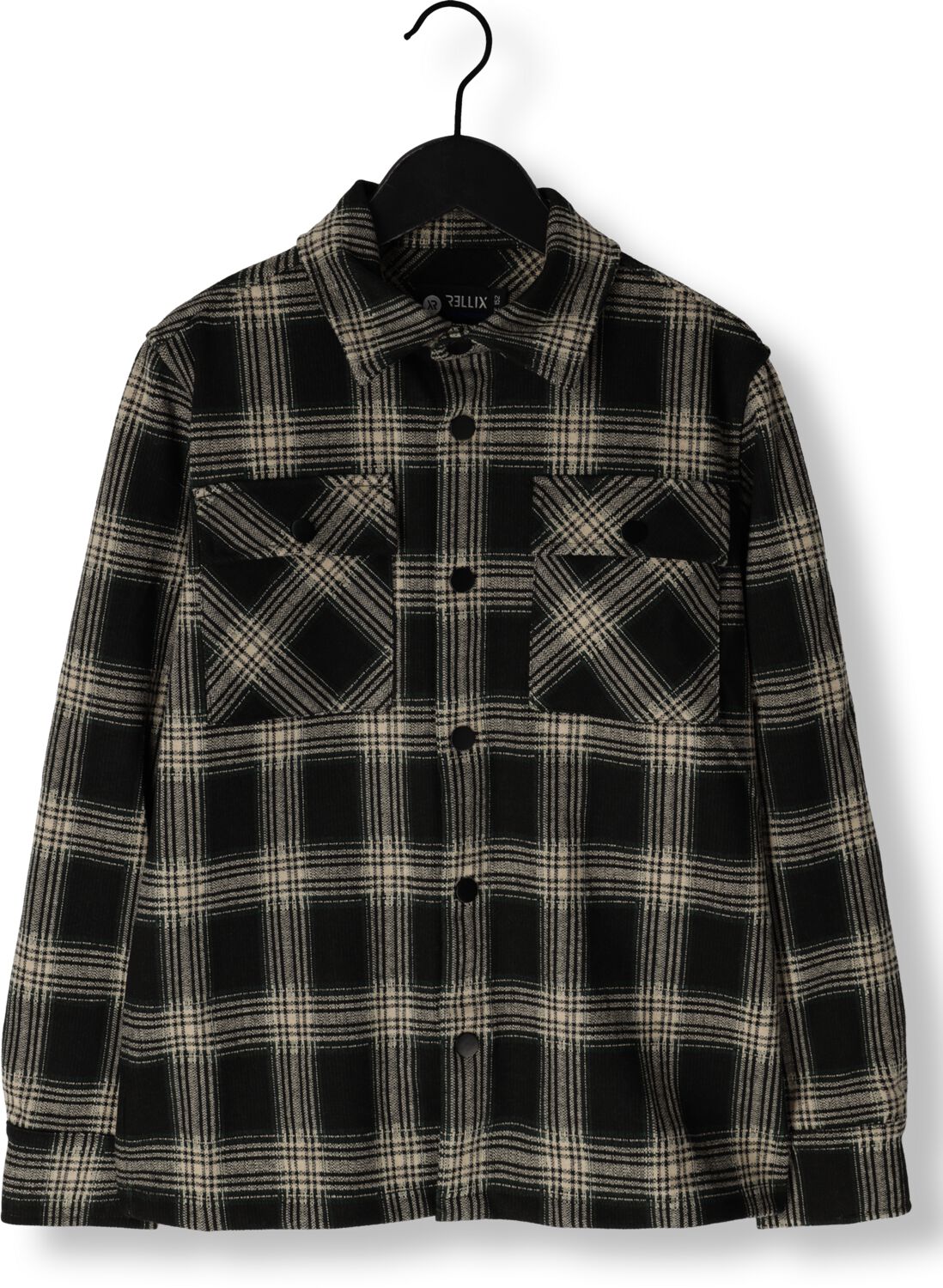 RELLIX Jongens Overhemden Shirt Jacket Big Check Zwart
