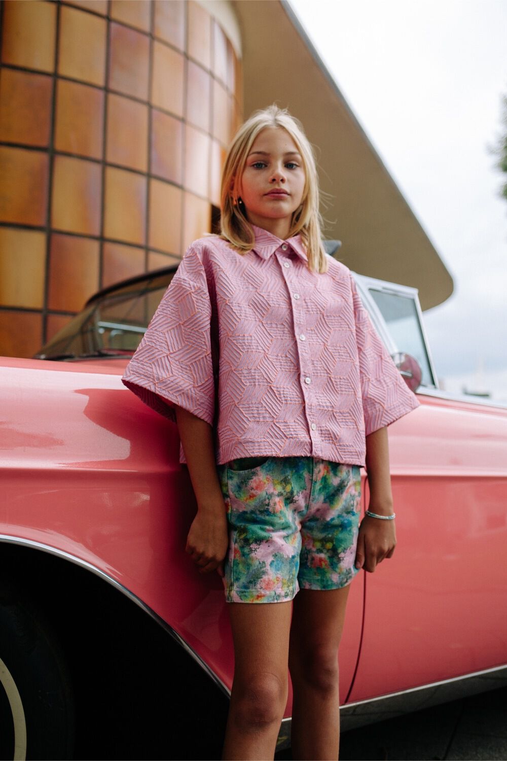 CALL ME FRANKIE Meisjes Blouses Metallic Overshirt Roze