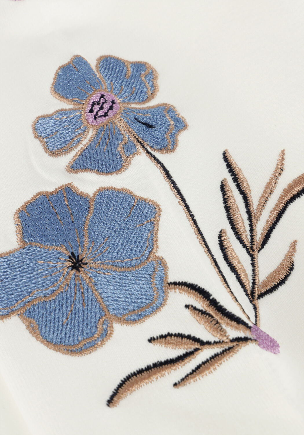 Witte NONO Sweater KATE GIRLS SWEATER WITH EMBROIDERED SLEEVES WHITE - large