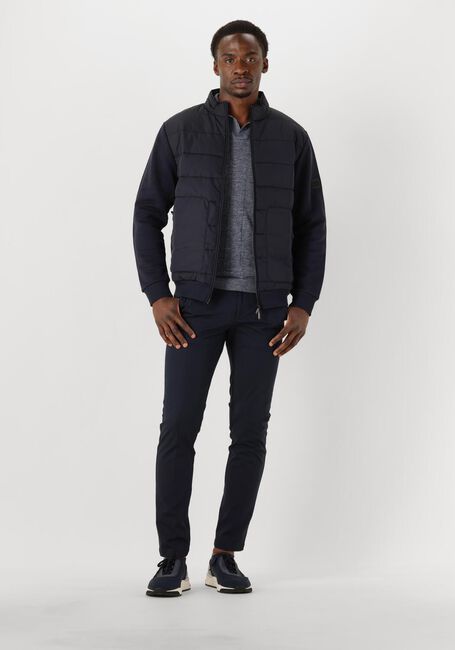 Blauwe GENTILUOMO Gewatteerde jas CARDIGAN ZIP - large