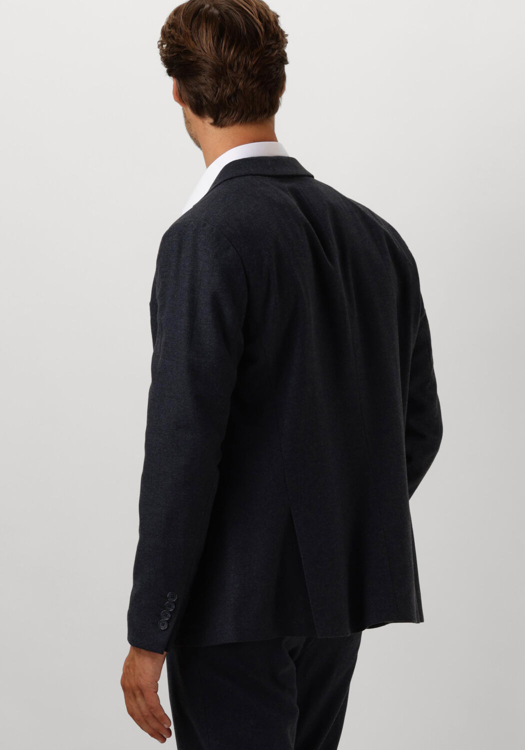 SELECTED HOMME Heren Colberts Slhslim-reed Wool Blz Donkerblauw