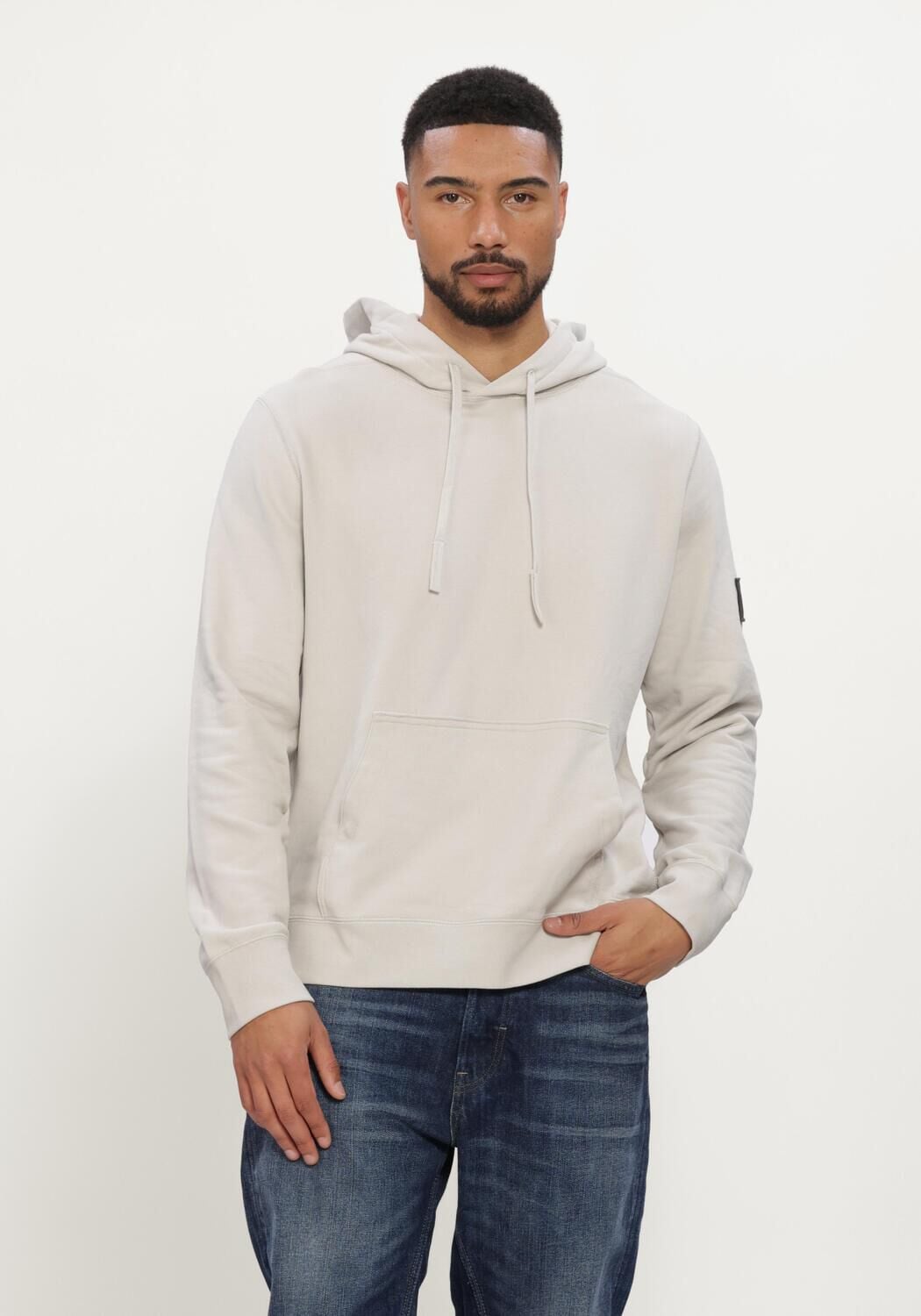 Beige CALVIN KLEIN Trui LS EU 350TERRY BADGE HOODIE