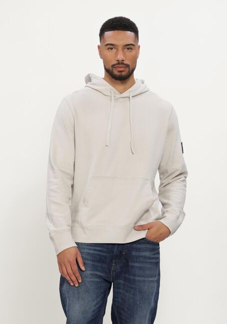 Beige CALVIN KLEIN Trui LS EU 350TERRY BADGE HOODIE - large