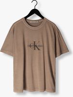 Bruine CALVIN KLEIN T-shirt MONOLOGO MINERAL DYE TEE