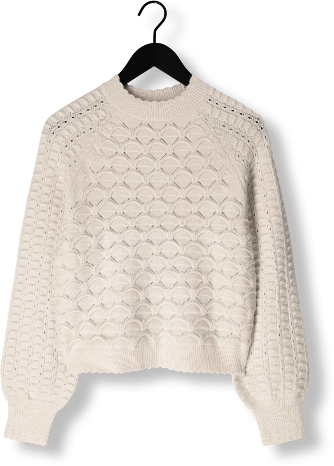 OBJECT Dames Truien & Vesten Objsida Knit L s Re Pullover Gebroken Wit