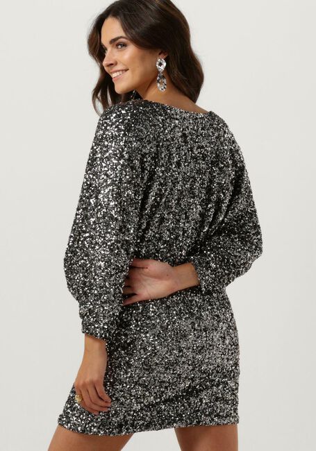 Zilveren ACCESS Mini jurk SEQUIN MINI DRESS WITH V NECKLIN - large