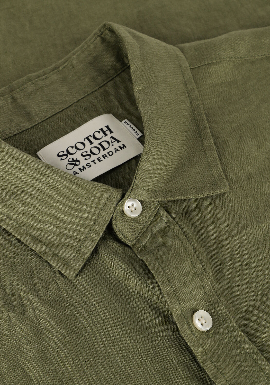Groene SCOTCH & SODA Casual overhemd REGULAR FIT LINEN SHIRT - large
