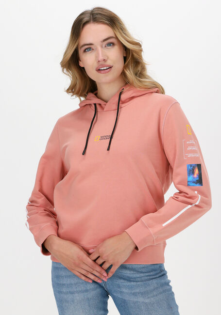 Perzik NATIONAL GEOGRAPHIC Sweater HOODY WITH CORD - large