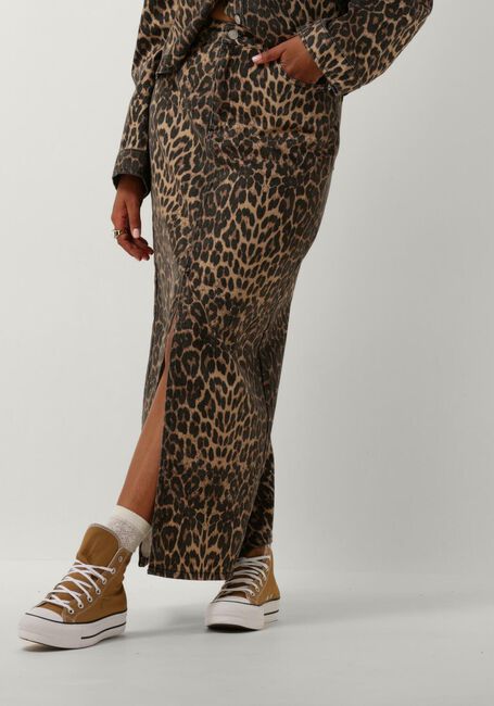 Bruine NEO NOIR Maxirok FRANKIE LEOPARD SKIRT - large