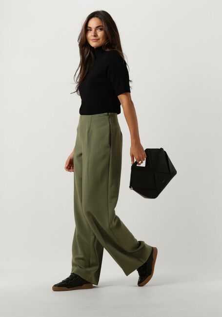 Groene MSCH COPENHAGEN Wijde broek MSCHBARBINE HW PANTS - large