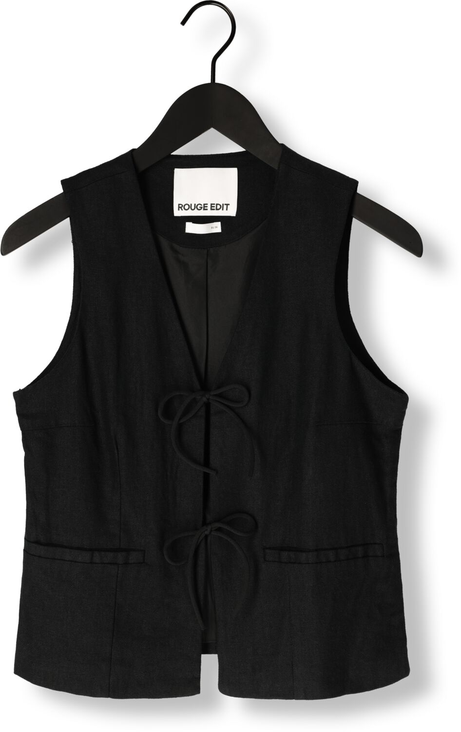 ROUGE EDIT Dames Blazers Rousummer Waistcoat Zwart
