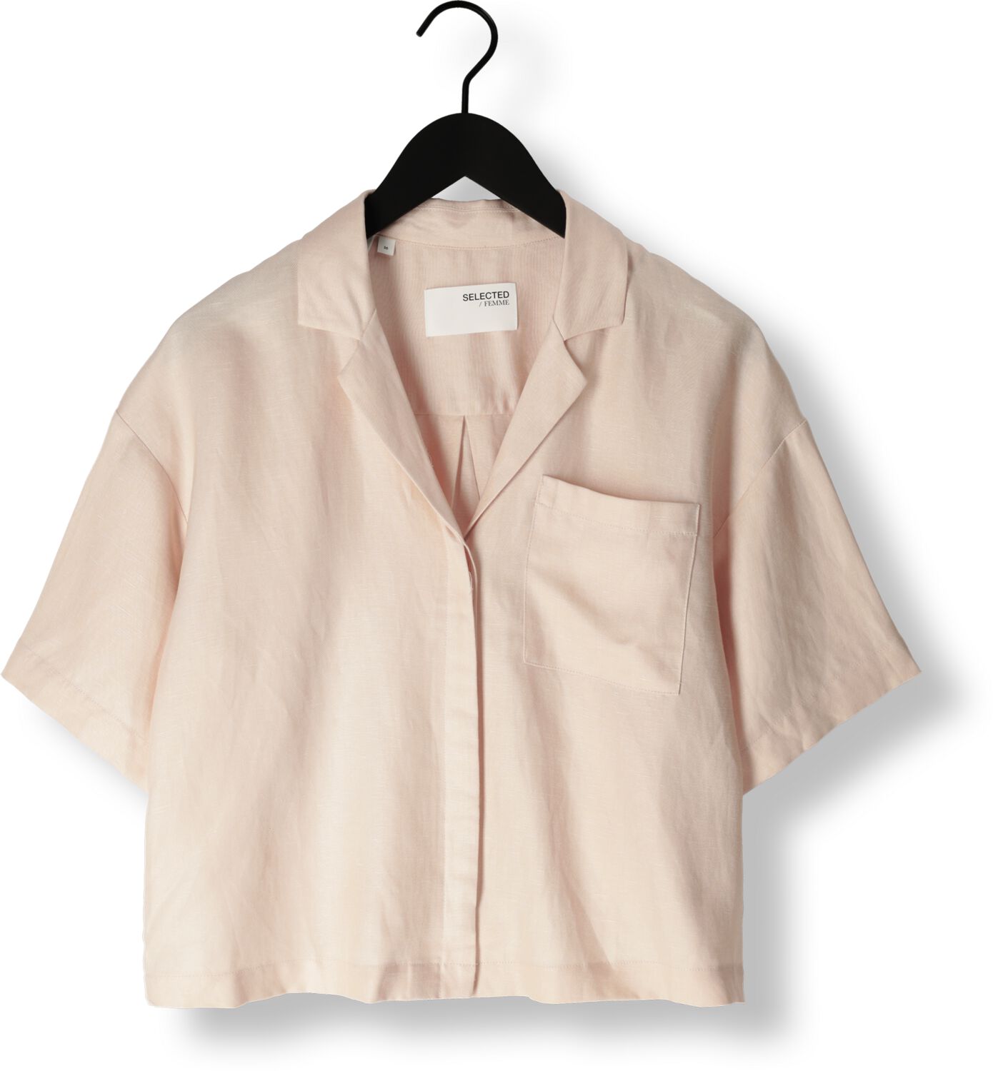 SELECTED FEMME Dames Blouses Slflyra 2 4 Boxy Revers Linen Shirt Gebroken Wit
