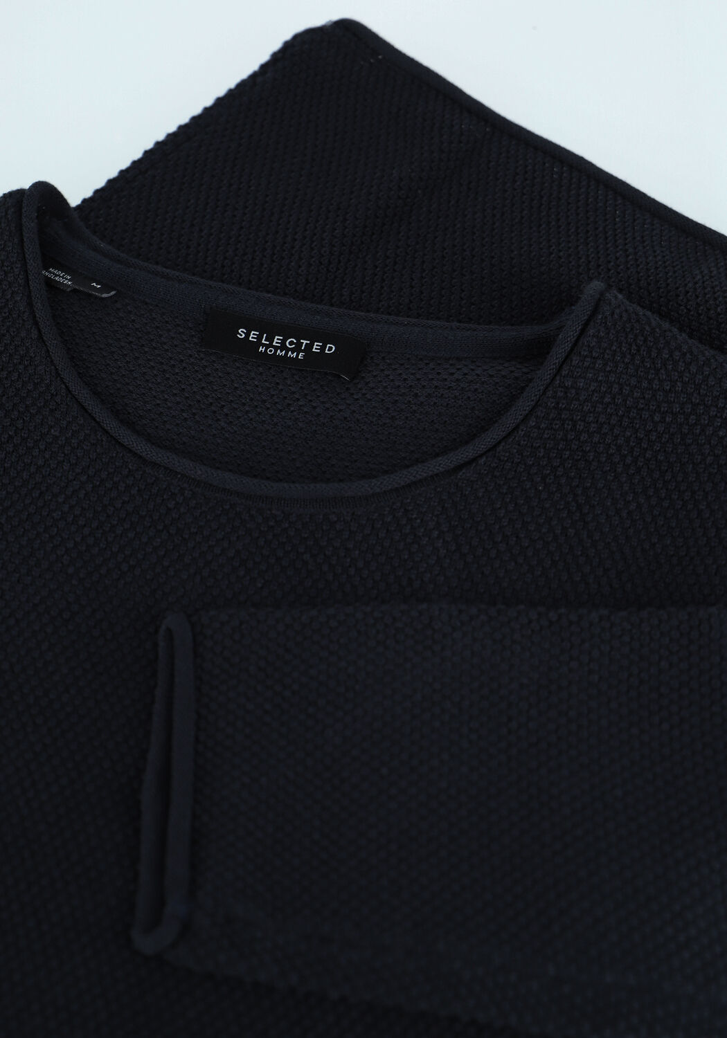 Donkerblauwe SELECTED MEN Trui ROCKY CREW NECK B WEBS - large