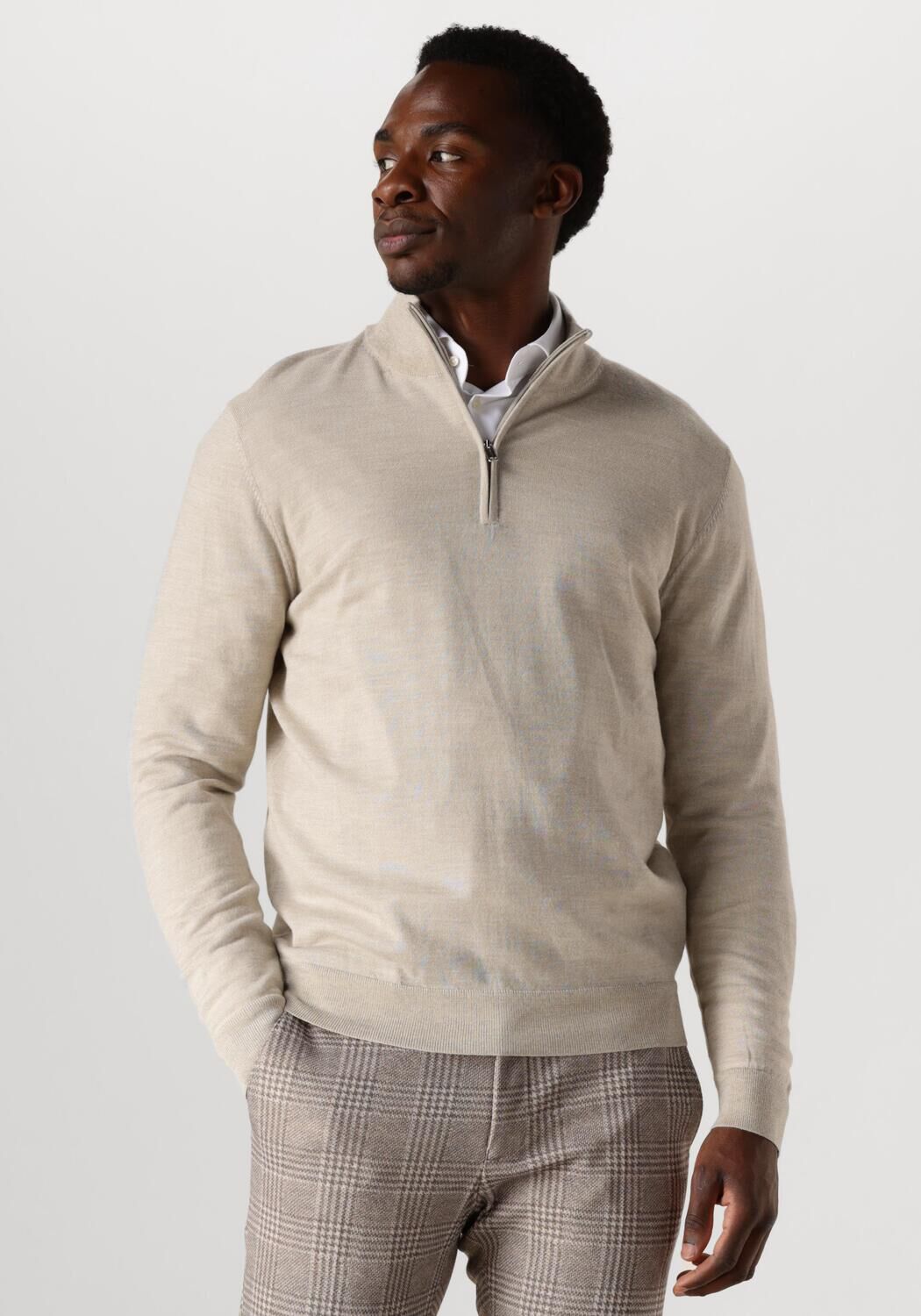 PROFUOMO Heren Truien & Vesten Pullover Half Zip Beige