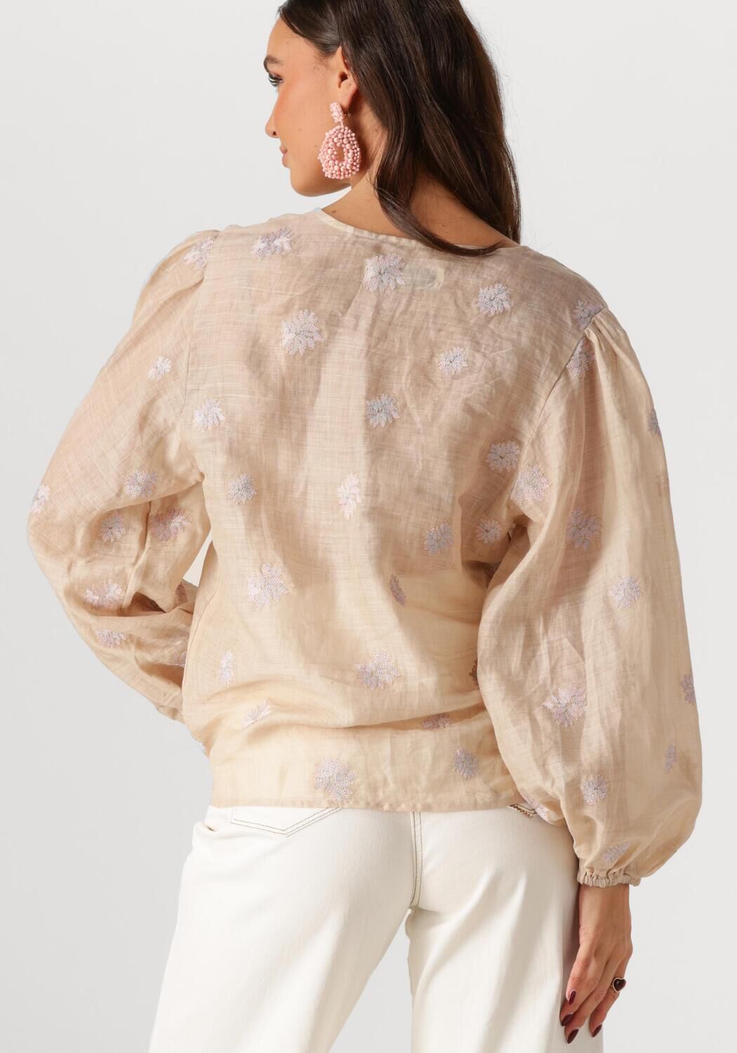 NUKUS Dames Blouses Kaoutar Blouse Embroidery Zand
