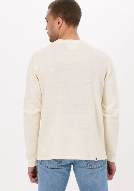 Gebroken wit ANERKJENDT Polo / T-shirt AKSAIL COTTON LINEN KNIT - large