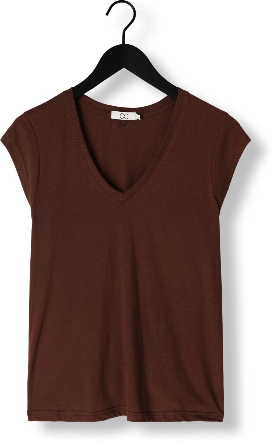 CC HEART Dames Tops & T-shirts Basic V-neck T-shirt Bruin