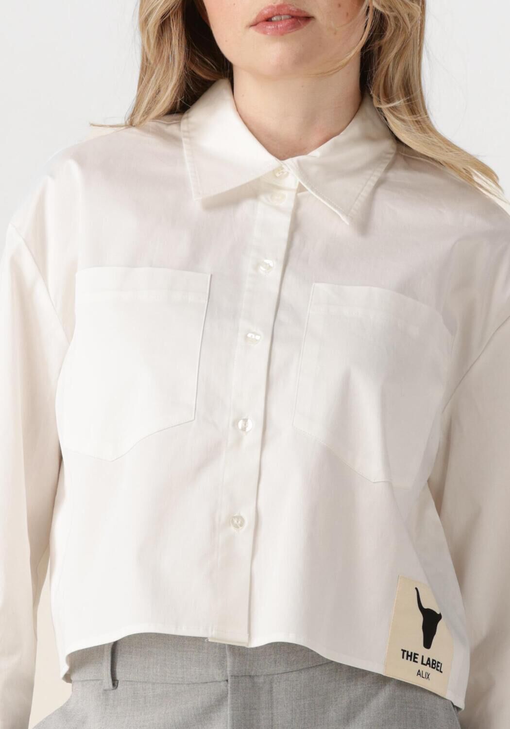 ALIX THE LABEL Dames Blouses Ladies Woven Cropped Blouse Wit