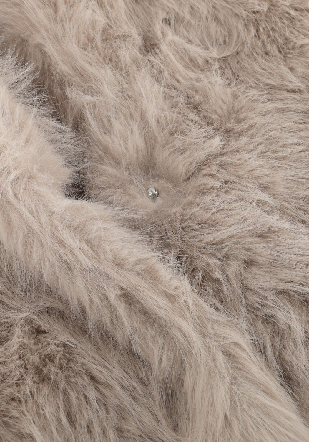 Beige OBJECT Faux fur jas OBJISADORA L/S LO HAIRY COAT - large