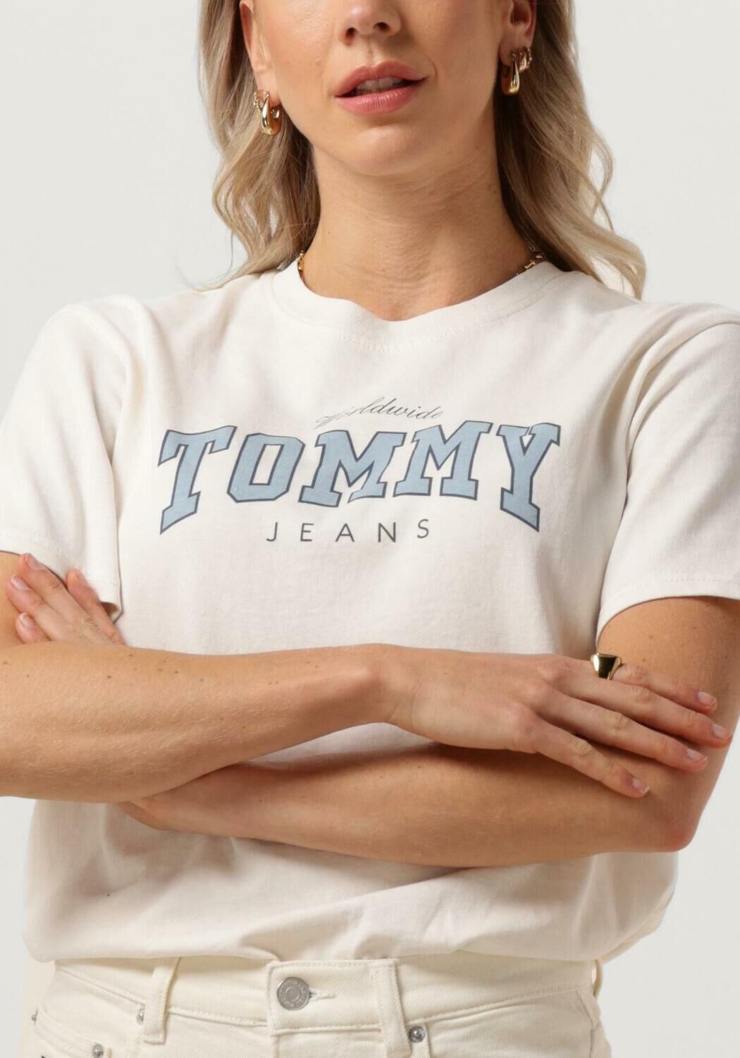 TOMMY JEANS Dames Tops & T-shirts Tjw Rlx Varsity Lux Tee Wit