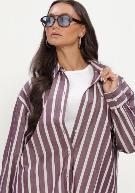 Paarse TOMMY JEANS Blouses TJW OVS ESSENTIAL SHIRT EXT - large