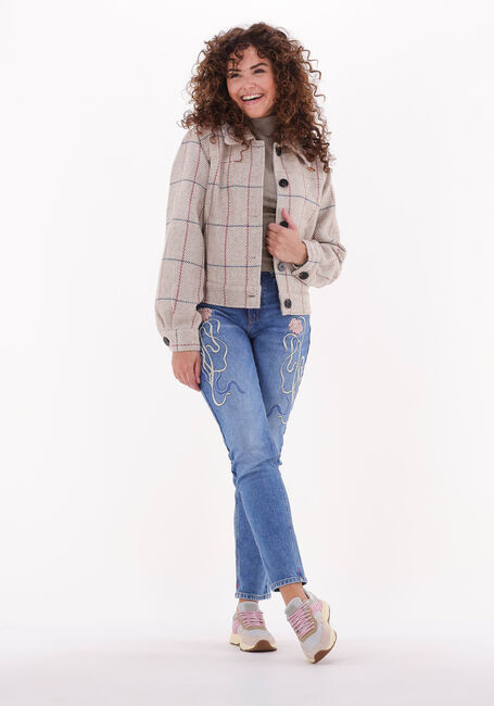 Beige SCOTCH & SODA Jack SHORT HERRINGBONE CHECKED JACKET - large