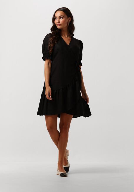 Zwarte Y.A.S. Mini jurk YASFLAXY SS WRAP DRESS - large