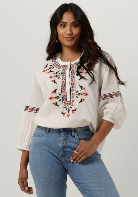 Witte SUMMUM Blouses BLOUSE COTTON VOILE EMBROIDERED - large