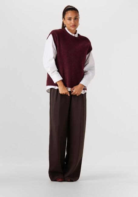 Bruine BY-BAR Wijde broek UMA SATIN STRIPE PANTS - large