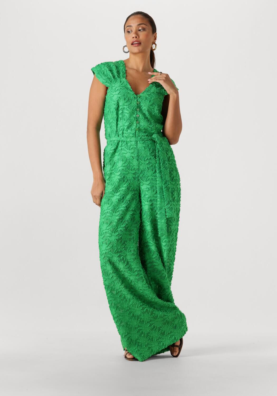 Groene POM AMSTERDAM Jumpsuits JUMPSUIT PALM GREEN JACQUARD - large