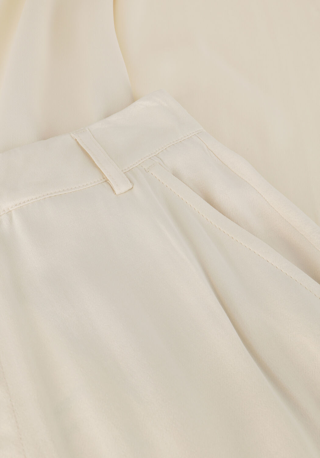 Ecru ALIX THE LABEL Wijde broek LADIES WOVEN SATIN PANTS - large